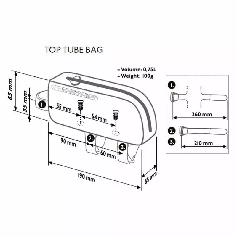 PRO Oberrohrtasche Discover Ltd Schwarz, 0,75 Liter, Wasserfest, Schwarz â Bild 2
